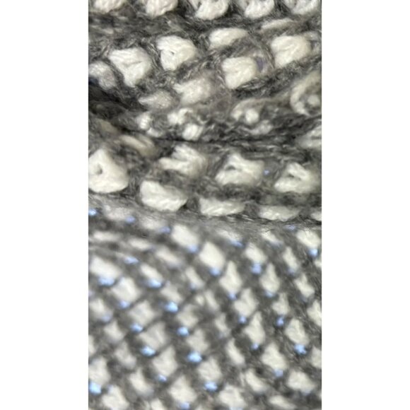 Pink Rose Womens Open-Front Cardigan Sweater S 100% Acrylic Gray/White Knit Cozy - Picture 7 of 11